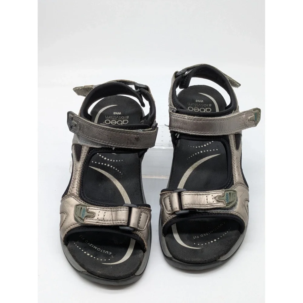 ABEO BioSystem Huntington Sandals Pewter Leather Comfort Women's 8N Narrow
